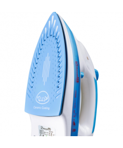 Fier de calcat Hausberg HB-7805BL, talpa ceramica, jet de abur 12g/min, abur pe verticala 25g/min, sistem antipicurare, sistem autocuratare, 2200W