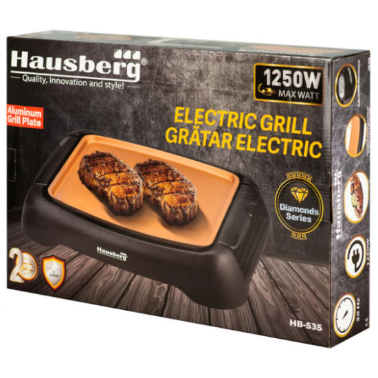 Gratar electric Hausberg - HB535, 1250W, fara fum