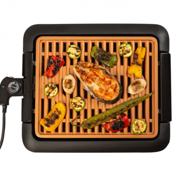 Gratar electric Hausberg HB-536, suprafata neaderenta, detasabila - maro