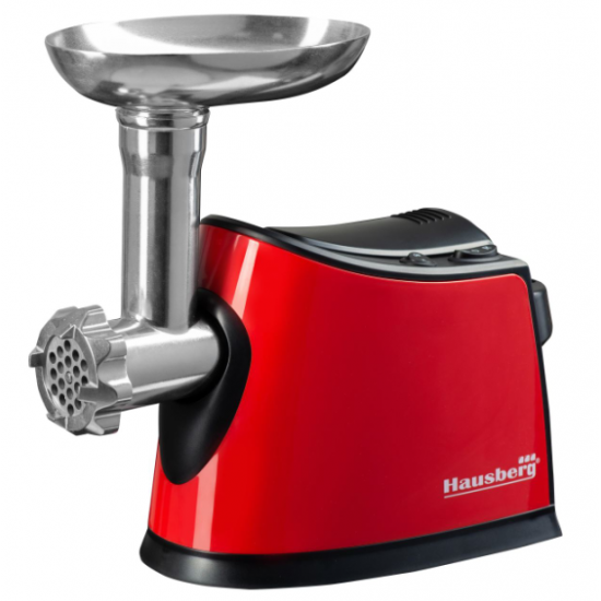 Masina de tocat carne Hausberg HB-3440RS, 1600 W, capacitate 1kg/min, functie inversa - Rosu