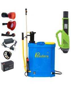 Set Pompa de stropit cu acumulator + manuala (2 in 1) 16L, Pandora + Atomizor electric