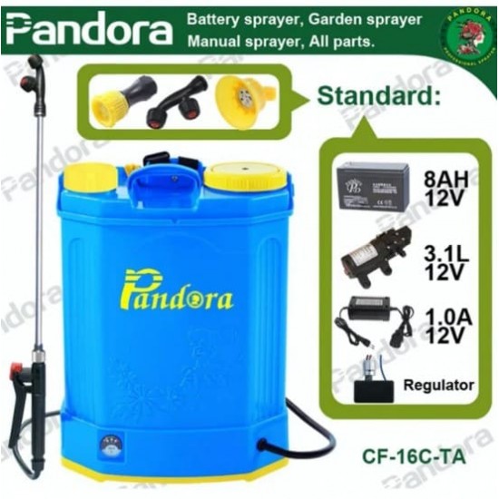 Set Pompa de stropit cu acumulator Pandora 16L + Atomizor electric, Vermorel