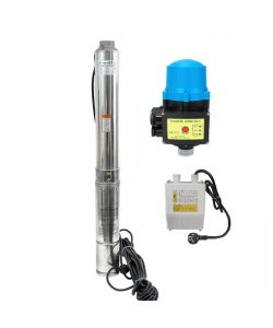 Kit hidrofor electronic cu pompa submersibila Zinith Italiy - 4STM211,1.3 Kw, refulare 128 m, 