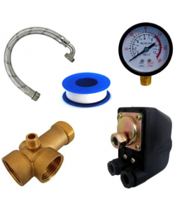 Kit Hidrofor 50L cu Pompa submersibila Zinith Italy - 4STM807, 1.65KW, 80m, 266 l/min, 1.25 toli (32mm) , Sistem premium complet