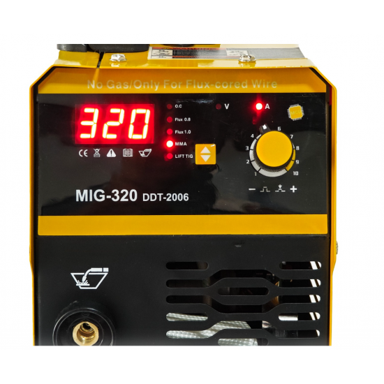 Invertor/Aparat de sudura MIG/MMA DDT PROFESIONAL cu Electrozi si Sarma,220 V, 320A + 4 Role Sarma 0.8-1.0 mm DDT