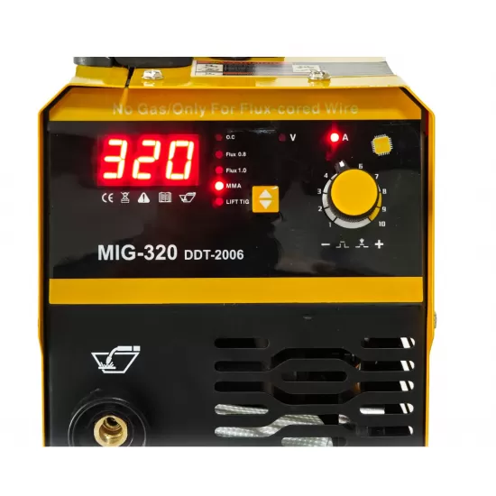 Invertor/Aparat de sudura MIG/MMA DDT PROFESIONAL cu Electrozi si Sarma,220 V, 320A + 4 Role Sarma 0.8-1.0 mm DDT Invertor/Aparat de sudura MIG/MMA DDT PROFESIONAL cu Electrozi si Sarma,220 V, 320A + 4 Role Sarma 0.8-1.0 mm DDT