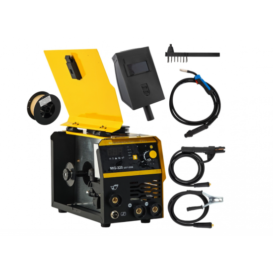 Invertor/Aparat de sudura MIG/MMA DDT PROFESIONAL cu Electrozi si Sarma,220 V, 320A + 4 Role Sarma 0.8-1.0 mm DDT