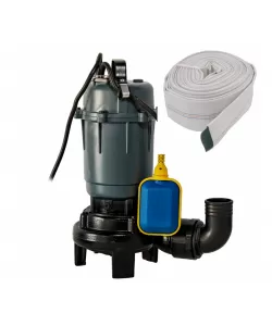 Pompa apa murdara DDT cu tocator exterior si flotor, 2600 W, 12 mc/h, 12 m refulare + furtun pompier 2" 20 M Pompa apa murdara DDT cu tocator exterior si flotor, 2600 W, 12 mc/h, 12 m refulare + furtun pompier 2" 20 M