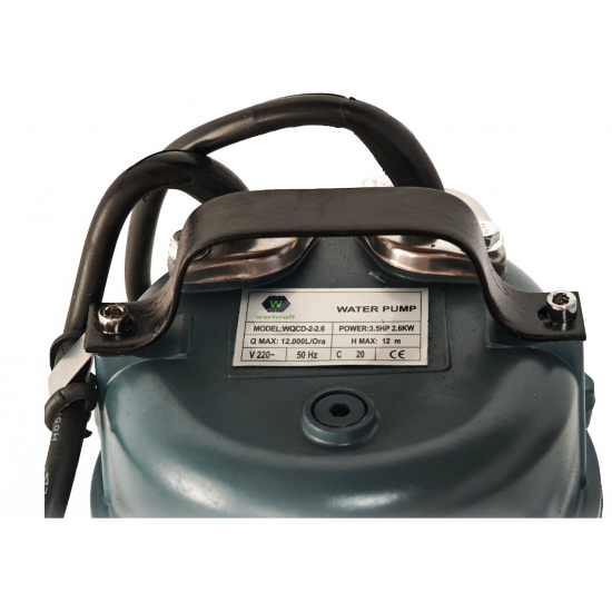 Pompa apa murdara DDT cu tocator exterior si flotor, 2600 W, 12 mc/h, 12 m refulare + furtun pompier 2" 20 M