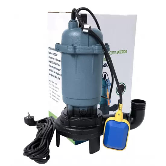 Pompa apa murdara DDT cu tocator exterior si flotor, 2600 W, 12 mc/h, 12 m refulare Pompa apa murdara DDT cu tocator exterior si flotor, 2600 W, 12 mc/h, 12 m refulare