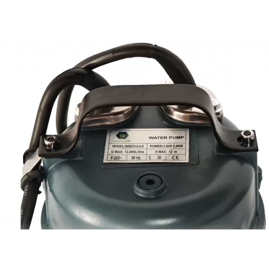 Pompa apa murdara DDT cu tocator exterior si flotor, 2600 W, 12 mc/h, 12 m refulare Pompa apa murdara DDT cu tocator exterior si flotor, 2600 W, 12 mc/h, 12 m refulare