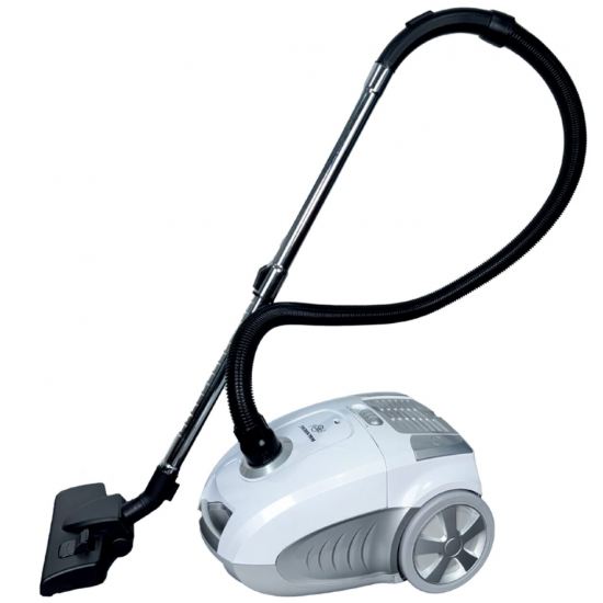 Aspirator cu sac HAUSBERG HB-2877AB, aspirare uscata, 4 litri, 1400 - 1800 W, protectie motor, sistem de rulare a cablului, Alb-Gri