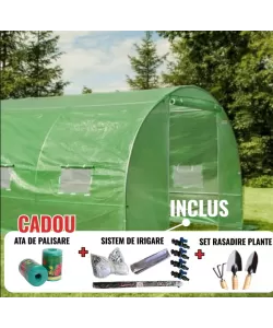 Solar legume 2 x 2 x 2m, folie 180g/m2 : Cadou Sistem de irigare + Ata palisare + Set rasadire plante Solar legume 2 x 2 x 2m, folie 180g/m2 : Cadou Sistem de irigare + Ata palisare + Set rasadire plante