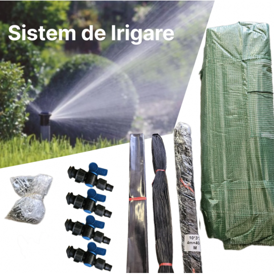 Solar legume 2 x 2 x 2m, folie 180g/m2 : Cadou Sistem de irigare + Ata palisare + Set rasadire plante