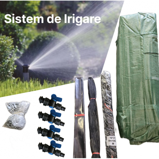 Solar legume 4 x 6 x 2.30m, folie 180g/m2 : Cadou Sistem de irigare + Ata palisare + Set rasadire plante