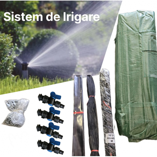 Solar legume 4 x 8 x 2.30m, folie 180g/m2 : Cadou Sistem de irigare + Ata palisare + Set rasadire