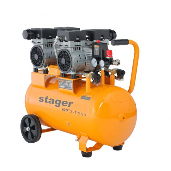 Stager Air 27DS50 compresor aer, 50L, 8bar, 270L/min, monofazat, angrenare directa, silentios