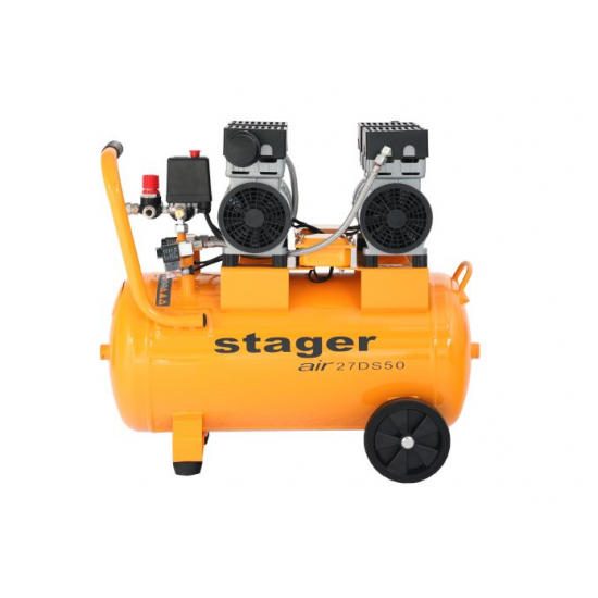 Stager Air 27DS50 compresor aer, 50L, 8bar, 270L/min, monofazat, angrenare directa, silentios