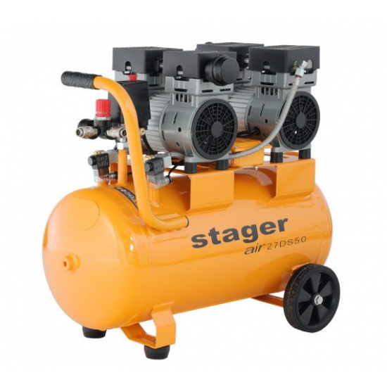 Stager Air 27DS50 compresor aer, 50L, 8bar, 270L/min, monofazat, angrenare directa, silentios