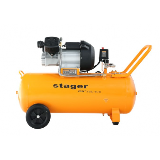 Stager Air 36D100 compresor aer, 100L, 10bar, 356L/min, monofazat, angrenare directa