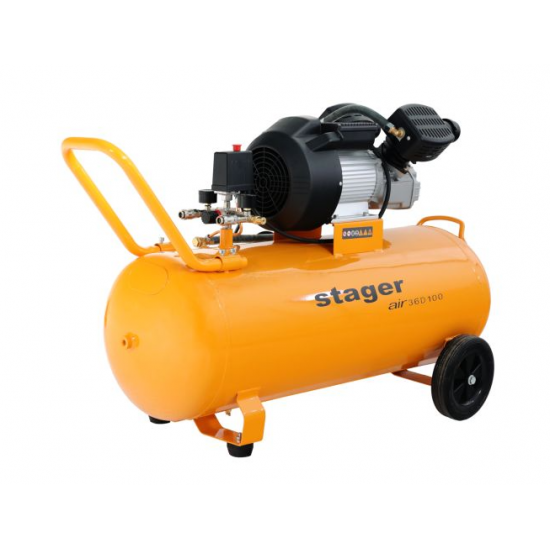Stager Air 36D100 compresor aer, 100L, 10bar, 356L/min, monofazat, angrenare directa