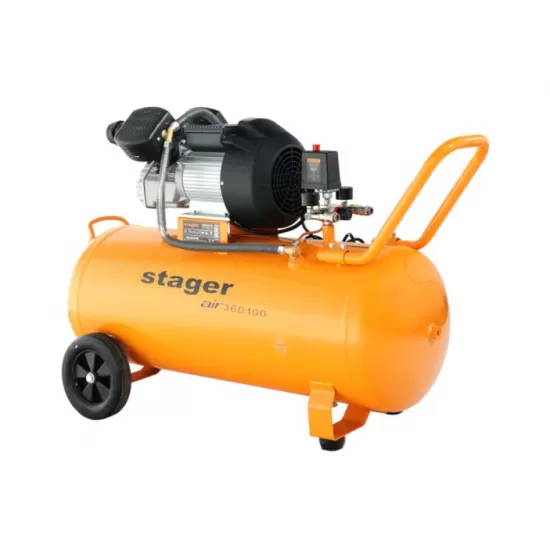 Stager Air 36D100 compresor aer, 100L, 10bar, 356L/min, monofazat, angrenare directa Stager Air 36D100 compresor aer, 100L, 10bar, 356L/min, monofazat, angrenare directa