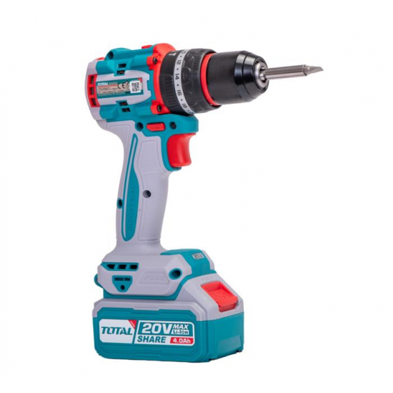 TOTAL - KIT COMBO 20V -4.0Ah - MASINA DE GAURIT CU IMPACT, POLIZOR UNGHIULAR , CIOCAN ROTOPERCUTOR (