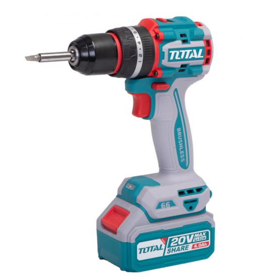 TOTAL - KIT COMBO 20V -4.0Ah - MASINA DE GAURIT CU IMPACT, POLIZOR UNGHIULAR , CIOCAN ROTOPERCUTOR (