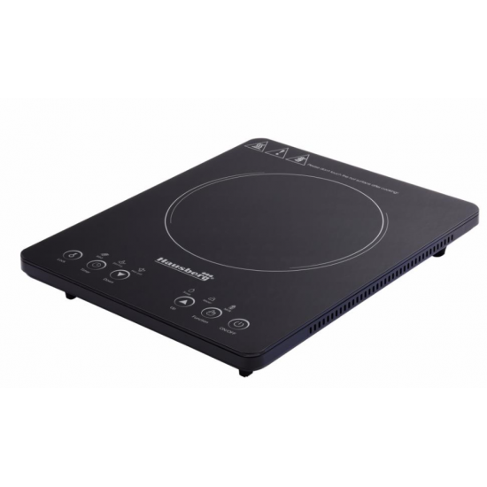 Plita cu inductie Hausberg HB-1525NG, 2000W, Touch control, o zona de gatit, Negru