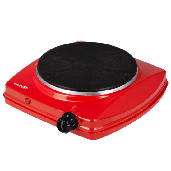 Plita electrica Hausberg HB-519RS, Rosu, 1 arzator, Putere 1500W, Termostat
