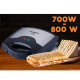 Sandwich maker 3 in 1 HAUSBERG HB-3514IN, 700-800 W, 3 placi detasabile anti-aderente, Termostat, Negru/Inox