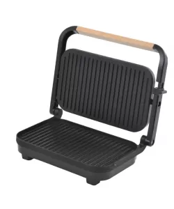 Sandwich-maker Grill HAUSBERG HB-632, 1100-1300 W, Panini, Placi nonaderente, Maner rece, Negru Sandwich-maker Grill HAUSBERG HB-632, 1100-1300 W, Panini, Placi nonaderente, Maner rece, Negru