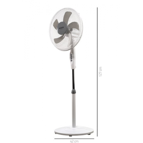 Ventilator de Podea 16" BÖHM BLSF-4043, Număr viteze 3, 50W Inaltime reglabila pana la 125 cm