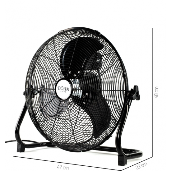 Ventilator de Podea 16" BÖHM BLFF-40 Număr viteze 3 ,90W, Unghi de înclinare reglabil