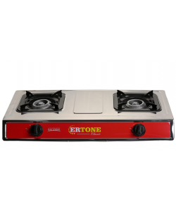 Aragaz cu 2 ochiuri Ertone MN204PRM, Aprindere piezo cu sistem de protective, GPL Butelie, Emailat, Inox