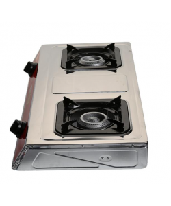 Aragaz cu 2 ochiuri Ertone MN204PRM, Aprindere piezo cu sistem de protective, GPL Butelie, Emailat, Inox