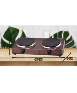 Plita electrica Ertone MN200MR, 1500W, 2 arzatoare, Maro
