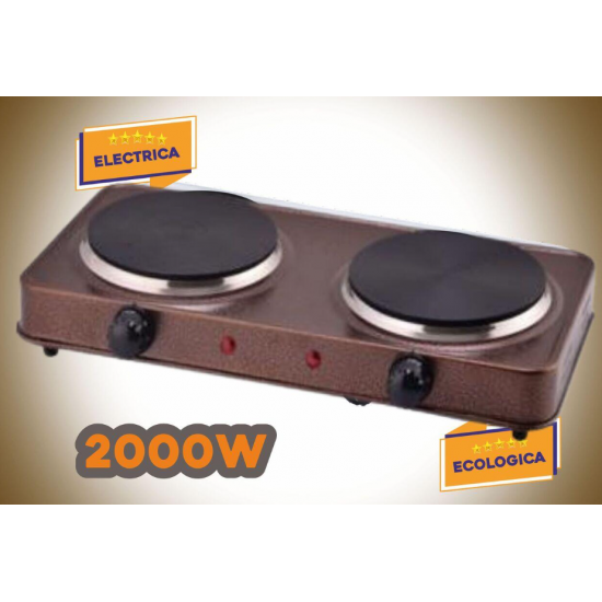 Plita electrica Ertone MN200MR, 1500W, 2 arzatoare, Maro