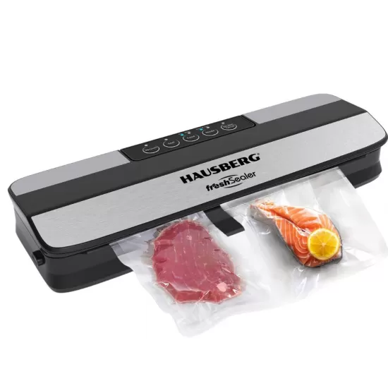 Aparat de vidat HAUSBERG HB-2645NG, 120W, 5 Butoane, Latime maxima 30cm, Capacitate 3,5-4L/min, Negru-Argintiu Aparat de vidat HAUSBERG HB-2645NG, 120W, 5 Butoane, Latime maxima 30cm, Capacitate 3,5-4L/min, Negru-Argintiu