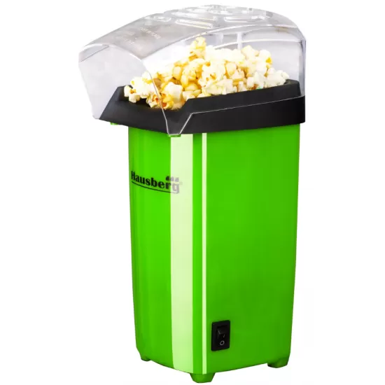 Aparat Popcorn, Hausberg HB910VR 1000 w, jet aer cald, premium, verde Aparat Popcorn, Hausberg HB910VR 1000 w, jet aer cald, premium, verde