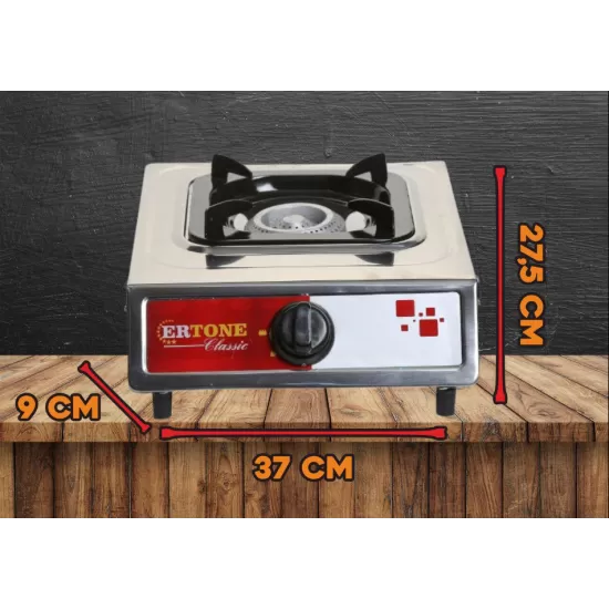 Minigaz Ertone MN201, 1 Arzator, Aprindere automata - Inox Minigaz Ertone MN201, 1 Arzator, Aprindere automata - Inox