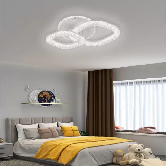 Lustra LED Asgard cu Telecomanda, Lumina Dimabila, Alb Lustra LED Asgard cu Telecomanda, Lumina Dimabila, Alb