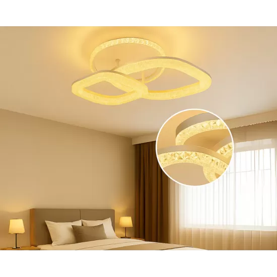 Lustra LED Asgard cu Telecomanda, Lumina Dimabila, Alb Lustra LED Asgard cu Telecomanda, Lumina Dimabila, Alb