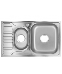 Chiuveta bucatarie Freddo SN9023D, 2 cuve, anticalcar, pentru blat 78x49 cm, cuva dreapta, Inox