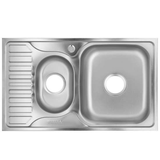 Chiuveta bucatarie Freddo SN9023D, 2 cuve, anticalcar, pentru blat 78x49 cm, cuva dreapta, Inox