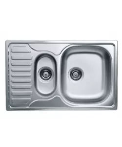 Chiuveta bucatarie Freddo SN9023D, 2 cuve, anticalcar, pentru blat 78x49 cm, cuva dreapta, Inox