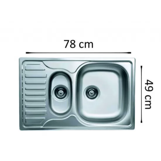 Chiuveta bucatarie Freddo SN9023D, 2 cuve, anticalcar, pentru blat 78x49 cm, cuva dreapta, Inox Chiuveta bucatarie Freddo SN9023D, 2 cuve, anticalcar, pentru blat 78x49 cm, cuva dreapta, Inox