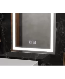 Oglinda LED Rectangulara, 60x80cm, Edge LUMINOUS Touch, Sistem Dezaburire, Dimabila