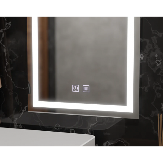 Oglinda LED Rectangulara, 60x80cm, Edge LUMINOUS Touch, Sistem Dezaburire, Dimabila