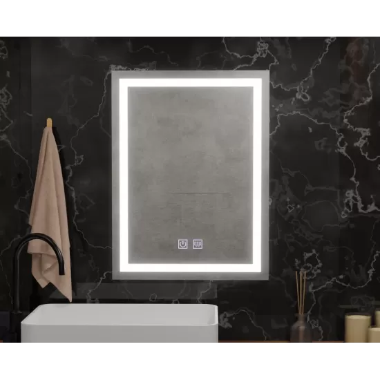 Oglinda LED Rectangulara, 60x80cm, Edge LUMINOUS Touch, Sistem Dezaburire, Dimabila Oglinda LED Rectangulara, 60x80cm, Edge LUMINOUS Touch, Sistem Dezaburire, Dimabila